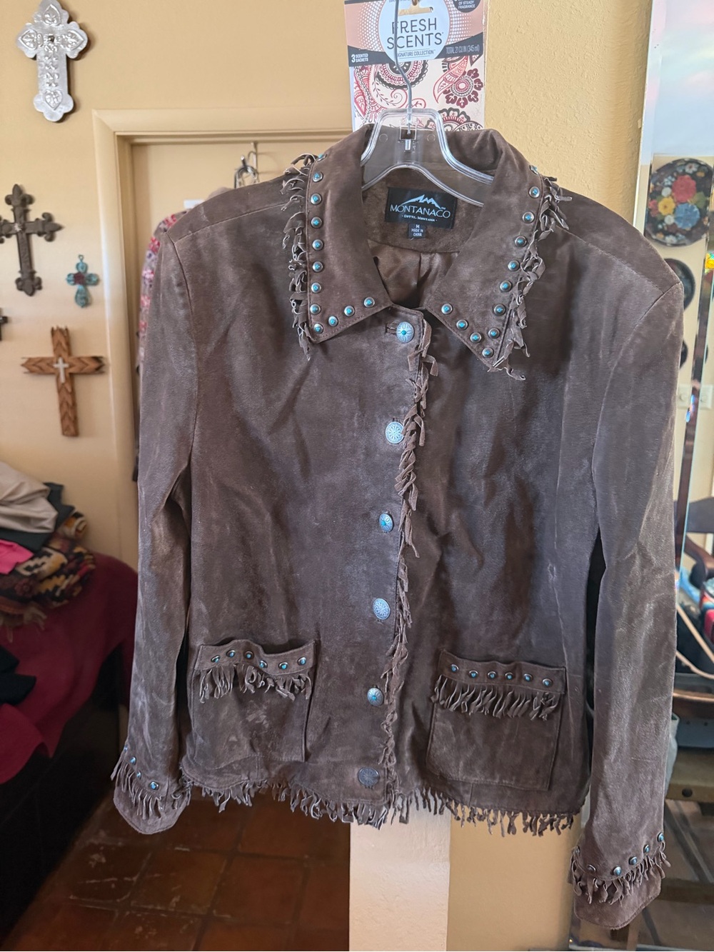 Vintage MontanaCo Brown Suede Leather Jacket